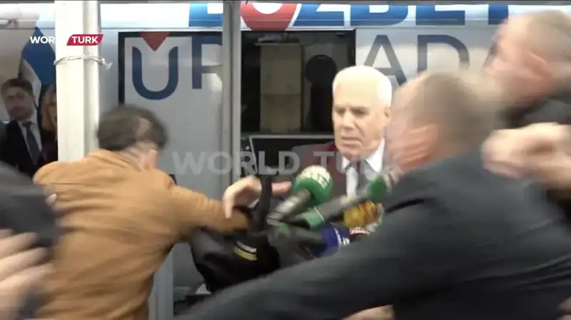 Bursa'da Büyükşehir Belediye Başkanı'na Yapılan Saldırı Kamera Görüntülerine Yansıdı